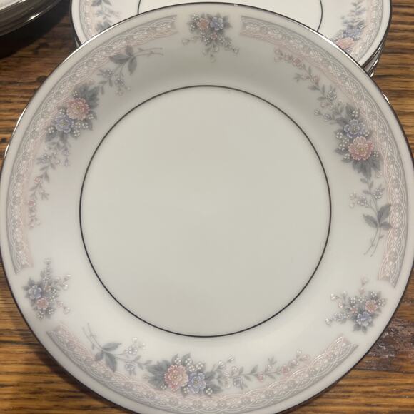 Noritake Bridal Waltz Bread Plates SET Of 9 VTG 6.25" 4109 Pink Blue Floral EXC! - Picture 12 of 14